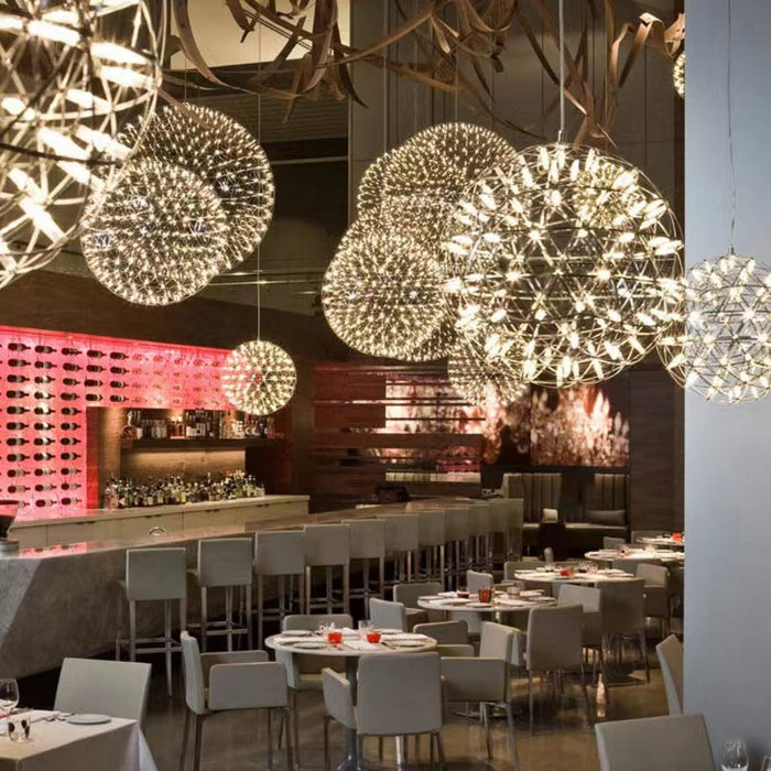 Chrome Sparkle Ceiling Lights Chandeliers Firework Mall Hotel Lobby Spark Ball Globe Chandelier Pendant Lamp Stair Pendant Light/500MM