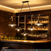 Rustic Industrial Barn-Style 5-Light Linear Pendant Light, 150cm metal bar equipped with black barn shades & natural hemp rope, 80–150cm adjustable height 5×E27 hanging lamp for dining room kitchen island bar cafe, MEGA LIGHTING South Africa