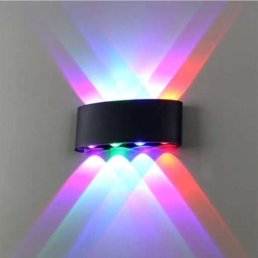 Modern Indoor-Outdoor Double Sided LED Lighting Wall Light Black
