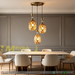 olden pattern glass 3-light cluster pendant light, 25cm ceiling base, 100cm adjustable height, 3 E27 sockets modern hanging lamp for dining room kitchen island home bar, MEGA LIGHTING South Africa