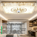 Large 790x590mm LED ceiling light with built-in Bluetooth speaker, dimmable 3000K/4000K/6500K, installed in a spacious modern living room.