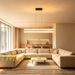 Modern linear crystal pendant light L120cm, unique wavy crystal texture, 3-colour switchable 3000K 4000K 6500K, 100cm adjustable hanging height luxury LED lamp for dining table open-plan living kitchen island, MEGA LIGHTING South Africa