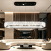 Long Oval Crystal LED Pendant Light, wavy crystal 3-colour change pendant lamp for long dining table, luxury living room and lobby, Mega Lighting South Africa