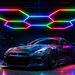 Luxn 5 Hexagon RGB LED Ceiling Lights, 168W colour changing hex panel neon lighting for gaming room, salon and barbershop, Mega Lighting South Africa