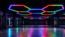 Luxn 5 Hexagon RGB LED Ceiling Lights, 168W colour changing hex panel neon lighting for gaming room, salon and barbershop, Mega Lighting South Africa