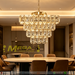 Luxury 3-tier gold crystal chandelier with 4 E14 sockets, three layered sizes 14×20×28cm, 65cm adjustable hanging height elegant pendant lamp for living room dining room, MEGA LIGHTING South Africa