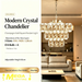 Luxury 3-tier gold crystal chandelier with 4 E14 sockets, three layered sizes 14×20×28cm, 65cm adjustable hanging height elegant pendant lamp for living room dining room, MEGA LIGHTING South Africa