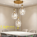 Luxury Crystal 3-Light Cluster Pendant Light, golden finish, 3 E27 sockets adjustable hanging lamp for dining room villa hotel, MEGA LIGHTING South Africa