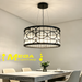 Luxury round crystal pendant‑light matte‑black metal clear vertical‑crystal‑strips adjustable suspension 3xE27 MEGA LIGHTING South Africa