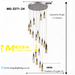 Cascading Crystal Chandelier with 24 teardrop pendants, 2.5m adjustable suspension 3‑colour LED high‑ceiling villa staircase light MEGA LIGHTING South Africa
