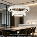 2-Tier Double Ring Crystal LED Chandelier 60/40cm 3-Colour Dimmable 100cm Adjustable Height Luxury Pendant Light MEGA LIGHTING South Africa