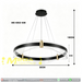 MG‑8352‑500 modern ring LED pendant light 50cm black‑gold frame clear acrylic shade adjustable 100cm height MEGA LIGHTING South Africa