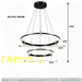 MG‑9352‑400/500 double‑ring LED pendant light 50cm+40cm black‑gold clear acrylic shades adjustable height MEGA LIGHTING South Africa