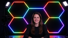 Luxn 5 Hexagon RGB LED Ceiling Lights, 168W colour changing hex panel neon lighting for gaming room, salon and barbershop, Mega Lighting South Africa