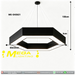 MG‑GH2621 hexagonal LED pendant light 60×52cm matte‑black adjustable 100cm height MEGA LIGHTING South Africa