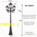MG‑70020/3 3‑head vintage garden post light 2m tall IP65‑waterproof black European‑lantern outdoor lamp post MEGA LIGHTING South Africa