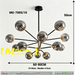 MG‑7005/10 Sputnik 10‑light chandelier smoke mirror glass black gold frame high ceiling villa foyer MEGA LIGHTING South Africa