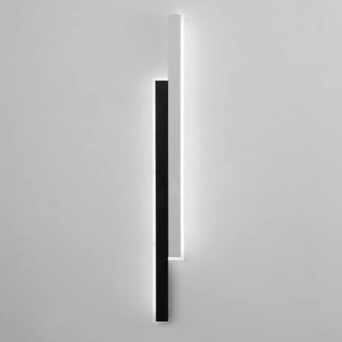 Minimalist two-bar LED wall sconce, 60cm height, 10cm width, matte black and white finish – Mega Lighting