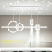 100cm modern white linear LED pendant light, remote controlled 3-colour dimmable 3000K 4000K 6000K, 60-120cm adjustable height hanging lamp for dining table kitchen island living room, MEGA LIGHTING South Africa