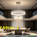 Modern 2‑Tier crystal‑ring LED chandelier 100cm+60cm rings 3‑colour switchable adjustable suspension MEGA LIGHTING South Africa