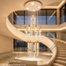 Waterfall Bubble Crystal Chandelier, 23+4 LED, 2.5m adjustable height, 3 colour modes, polished gold bubble crystal tube staircase light MEGA LIGHTING South Africa