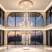 Waterfall Bubble Crystal Chandelier, 23+4 LED, 2.5m adjustable height, 3 colour modes, polished gold bubble crystal tube staircase light MEGA LIGHTING South Africa