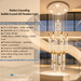 Waterfall Bubble Crystal Chandelier, 23+4 LED, 2.5m adjustable height, 3 colour modes, polished gold bubble crystal tube staircase light MEGA LIGHTING South Africa