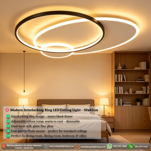 modern-interlocking-ring-led-ceiling-light-50x45cm-black-frame-dimmable-living-room-dining-room-bedroom-mega-lighting-south-africa