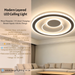 50cm modern layered round‑square LED ceiling light 3‑colour changing flush‑mount wall‑switch control MEGA LIGHTING South Africa