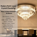 60cm luxury multi‑layer crystal flush mount chandelier, 3‑colour switchable LED polished chrome MEGA LIGHTING South
