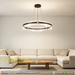 MG‑8352‑500 modern ring LED pendant light 50cm black‑gold frame clear acrylic shade adjustable 100cm height MEGA LIGHTING South Africa