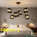 MG‑7006/6 modern Sputnik 6‑light pendant light smoke‑tinted glass black‑gold frame 60×50cm MEGA LIGHTING South Africa