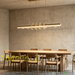 Modern 1.2m wave linear LED chandelier with gold and black frame, 3 colour temperature adjustable pendant light, wavy crystal shade with 4 curved rings, adjustable height luxury ceiling light for dining room living room bedroom, MEGA LIGHTING South Africa