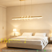 Modern 1.2m wave linear LED chandelier with gold and black frame, 3 colour temperature adjustable pendant light, wavy crystal shade with 4 curved rings, adjustable height luxury ceiling light for dining room living room bedroom, MEGA LIGHTING South Africa