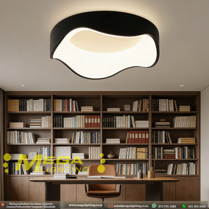 400mm-modern-wavy-black-led-flush-mount-ceiling-light-sleek-contemporary-mega-lighting-south-africa