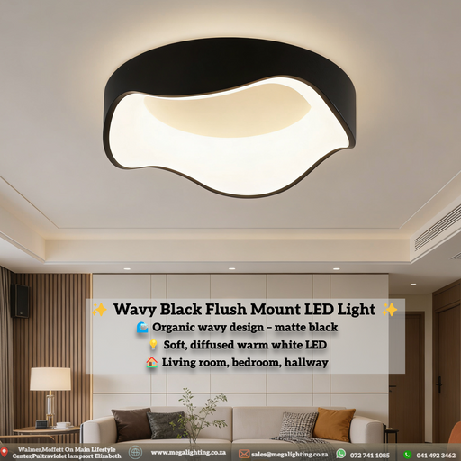 400mm-modern-wavy-black-led-flush-mount-ceiling-light-sleek-contemporary-mega-lighting-south-africa