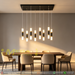 Modern Black & Gold linear LED pendant light L65×W25cm, 3-colour switchable 3000K 4000K 6500K, 100cm adjustable hanging height minimalist hanging lamp for dining room living room home office, MEGA LIGHTING South Africa