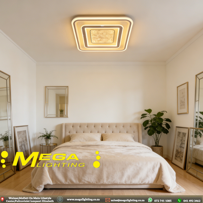 Modern Geometric LED Flush Ceiling Light 3-Color Temperature For Living Room Bedroom South Africa | Mega Lighting