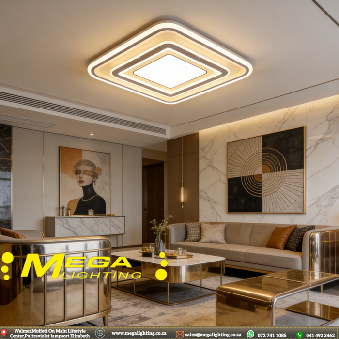 Modern Geometric LED Flush Ceiling Light 3-Color Temperature For Living Room Bedroom South Africa | Mega Lighting