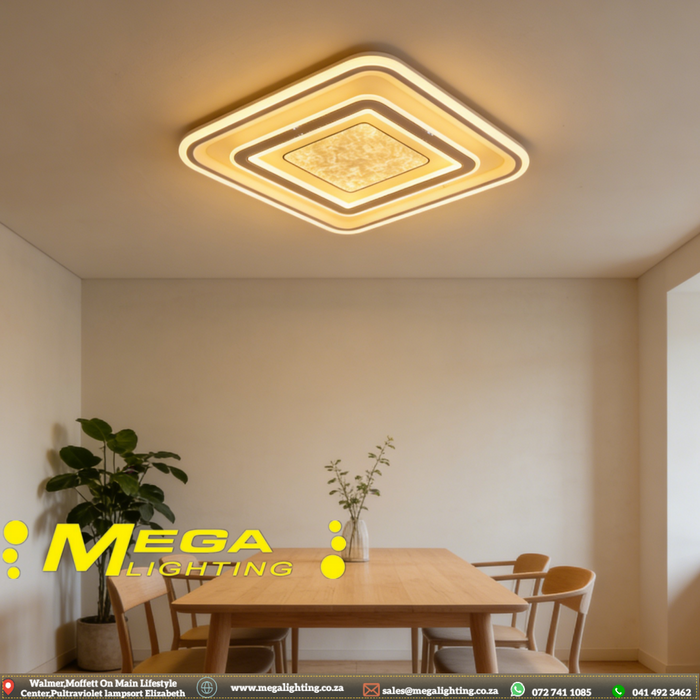 Modern Geometric LED Flush Ceiling Light 3-Color Temperature For Living Room Bedroom South Africa | Mega Lighting