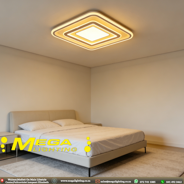 Modern Geometric LED Flush Ceiling Light 3-Color Temperature For Living Room Bedroom South Africa | Mega Lighting