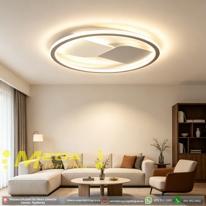 Modern LED Ceiling Light – Sleek Circular Design | 50x50cm | Minimalist Round Fixture for Living Room & Dining Room | MEGA LIGHTING
