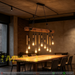10‑Light vintage wooden beam industrial rope hanging chandelier, E27 retro Edison pendant light for dining table bar restaurant, MEGA LIGHTING South Africa