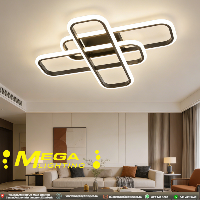Modern Square LED Ceiling Light – 70×53cm | 3-Color Switchable (3000K/4000K/6500K) | Wall Switch Control – No Remote Needed | 24W Dimmable Flush Mount for Kitchen Island, Bedroom & Living Room | MEGA LIGHTING South Africa