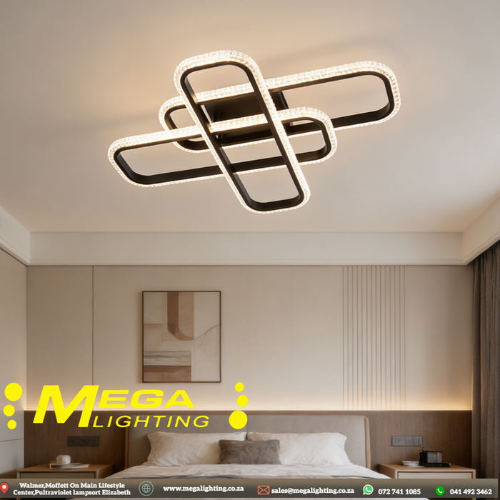 Modern Square LED Ceiling Light – 70×53cm | 3-Color Switchable (3000K/4000K/6500K) | Wall Switch Control – No Remote Needed | 24W Dimmable Flush Mount for Kitchen Island, Bedroom & Living Room | MEGA LIGHTING South Africa