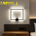 Modern Square LED Wall Light matte‑black metal frame 3‑colour changing L30×W21.5×H4cm MEGA LIGHTING South Africa