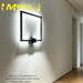 Modern Square LED Wall Light matte‑black metal frame 3‑colour changing L30×W21.5×H4cm MEGA LIGHTING South Africa