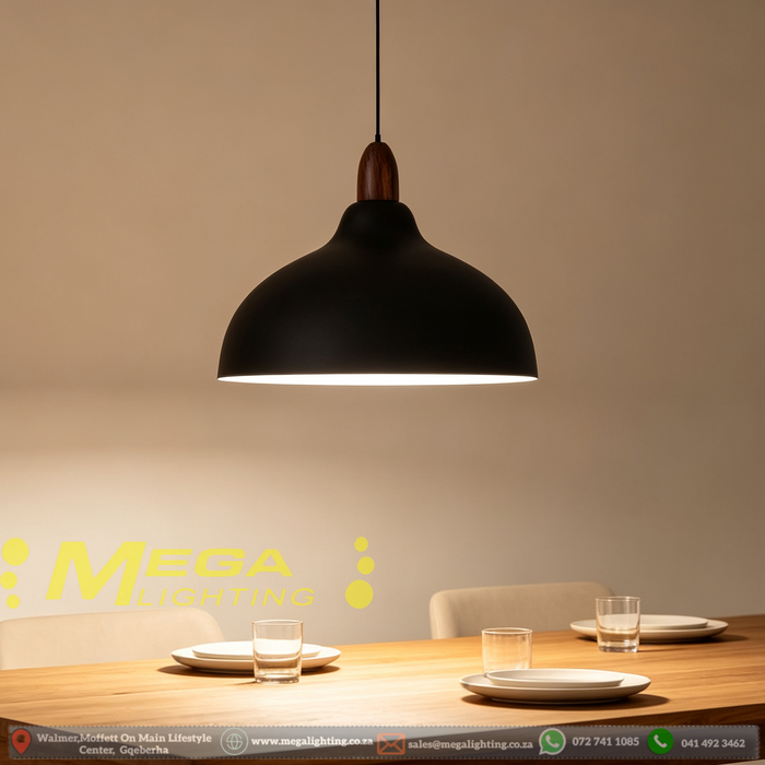35cm wide modern Nordic dome pendant light, matte grey and matte black two finish adjustable height hanging lamp for dining table kitchen island bar counter, MEGA LIGHTING South Africa