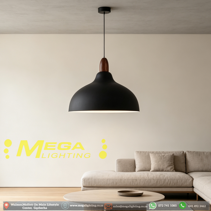 35cm wide modern Nordic dome pendant light, matte grey and matte black two finish adjustable height hanging lamp for dining table kitchen island bar counter, MEGA LIGHTING South Africa