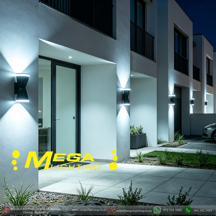 MG‑TL‑2072 twisted‑modern outdoor LED up‑down wall light waterproof solid‑metal exterior sconce MEGA LIGHTING South Africa